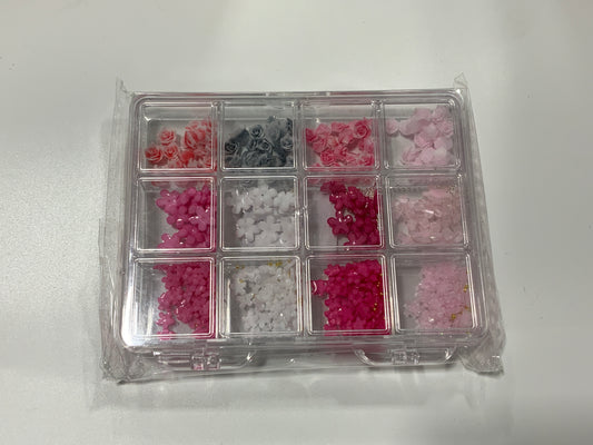 LIA 3D Nail Art Tray #2 roses, hearts, Pearls, Bows, Daisies