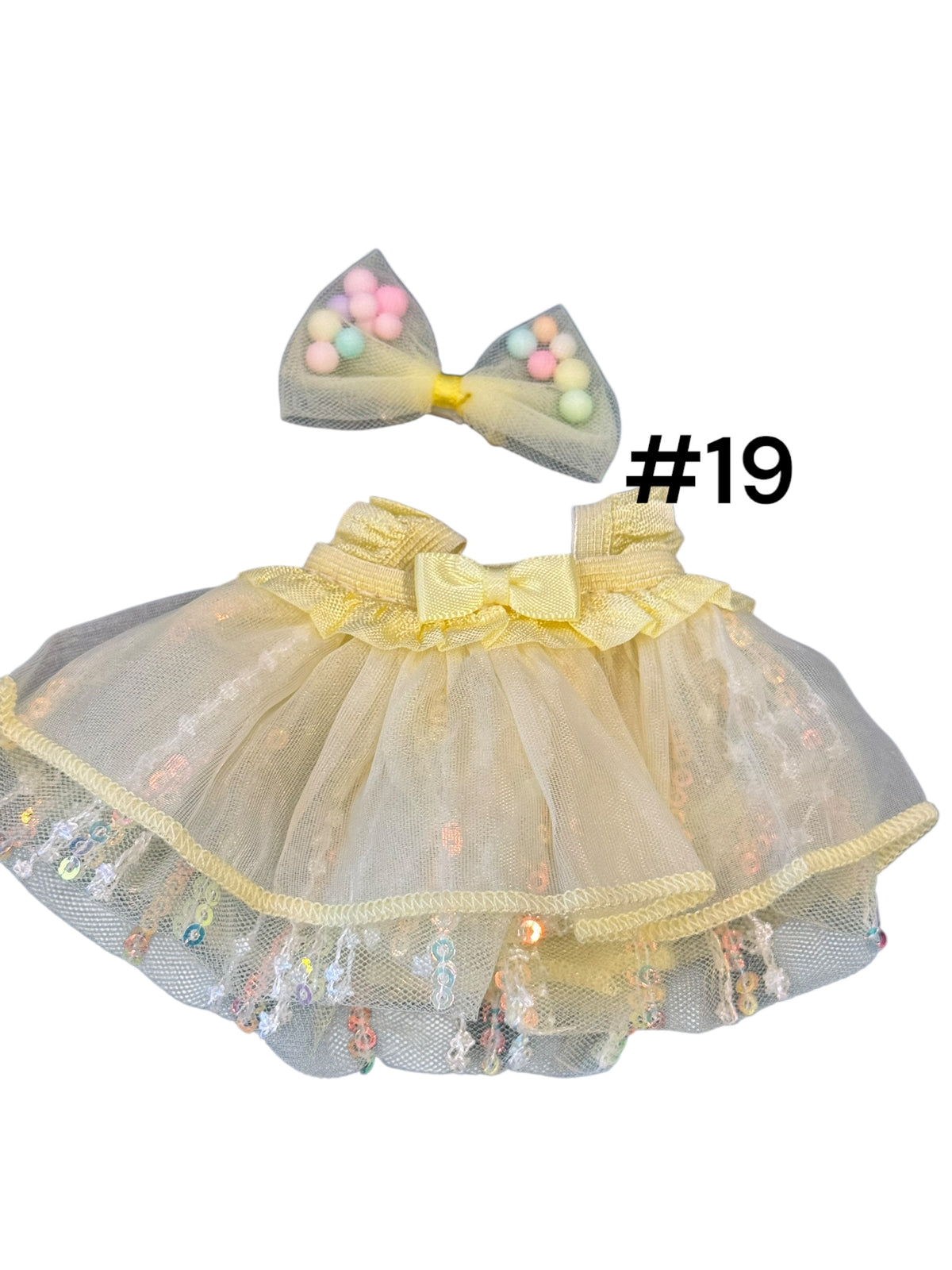 Doll Clothes fits Labu  #019 Yellow Dress