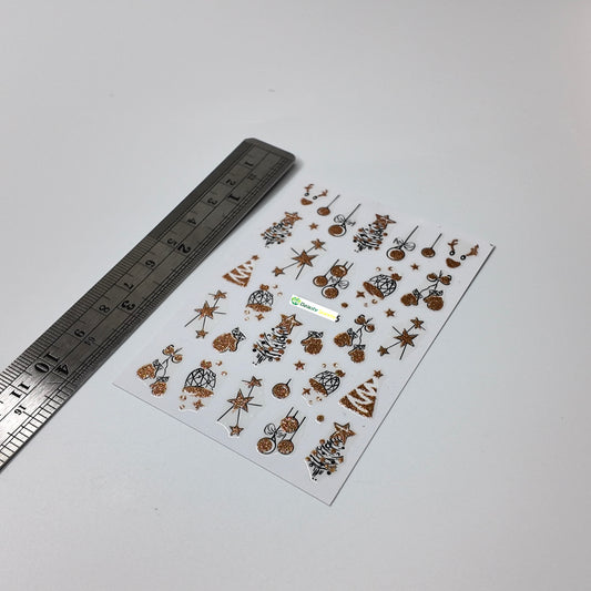 Sparkly Gold Ornament Sticker Decal