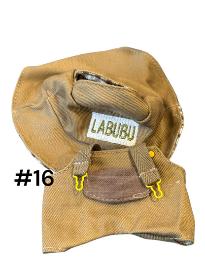 Doll Clothes fits Labu  #016 Brown Overalls with Hat