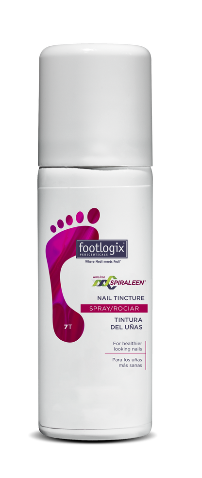 Footlogix nail care bottle on a white background