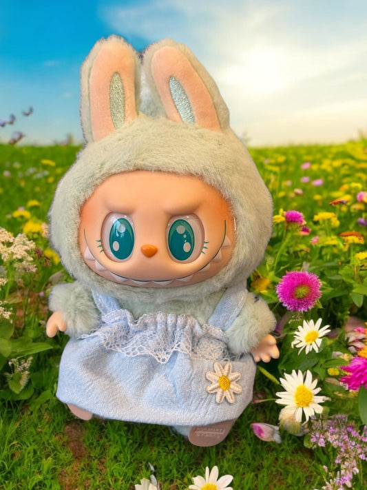 Doll Clothes fits Labu  #014 Blue Dress