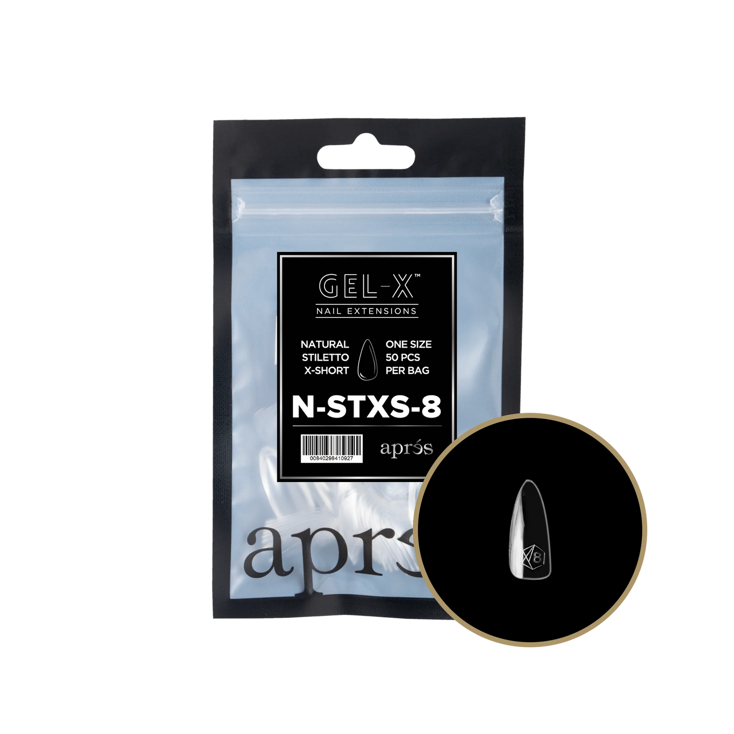 APRES Gel-X Natural Stiletto Extra Short Refill