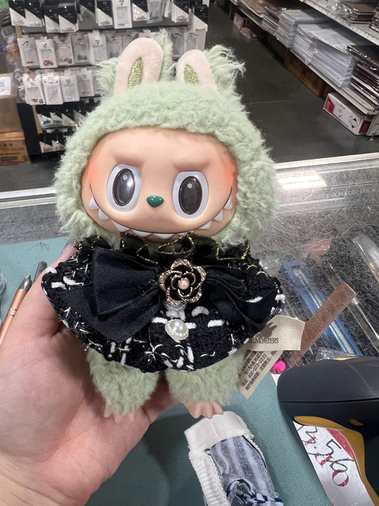 Doll Clothes fits Labu  #041 Black and White Tweed Shawl