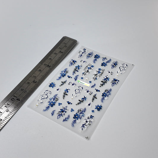 Blue Swirly Design Sticker Decal