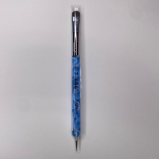 #14 666 Marble Handle French Brush w Dotting Tool