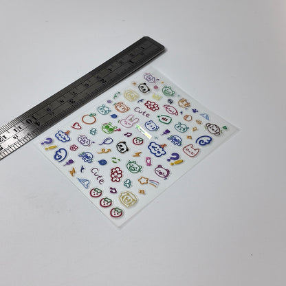 Colorful Animals and Fruits Sticker Decal