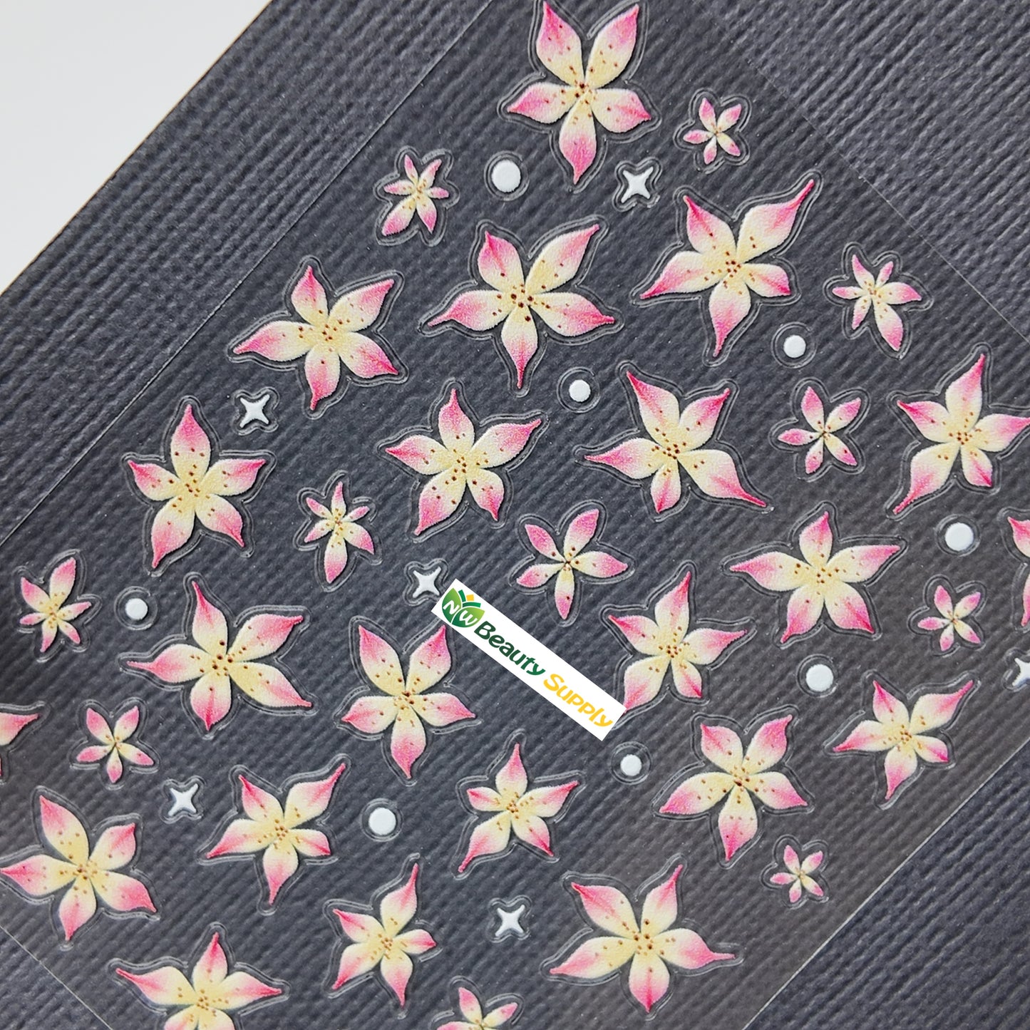 Pink and Yellow Pointy Flower Sticker Decal