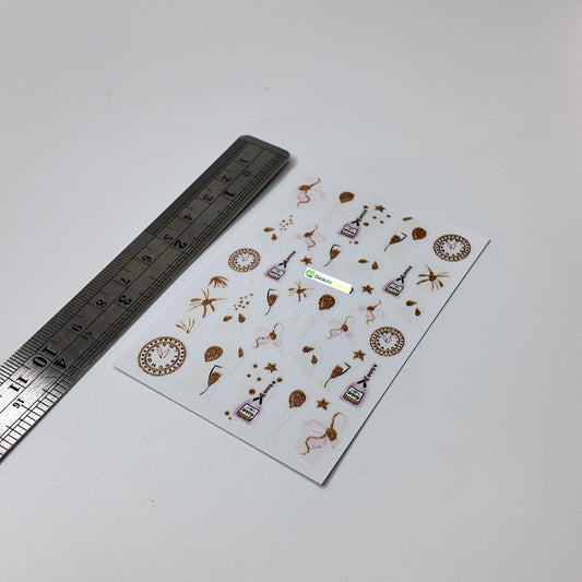 Sparkly Gold and Pink Celebration Sticker Decal