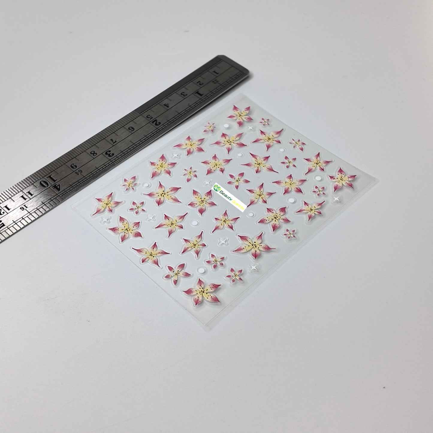 Pink and Yellow Pointy Flower Sticker Decal