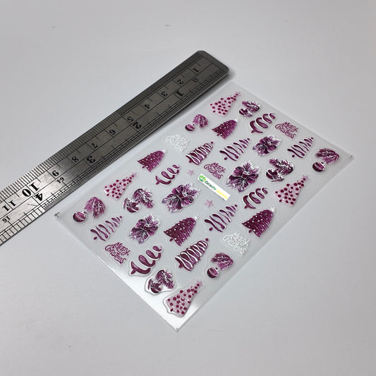 Pink Christmas Sticker Decal