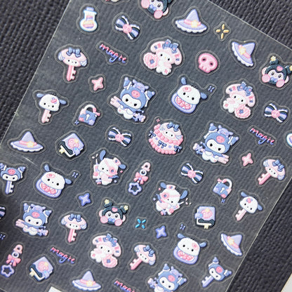 Pink and Purple Sanrio Sticker Decal