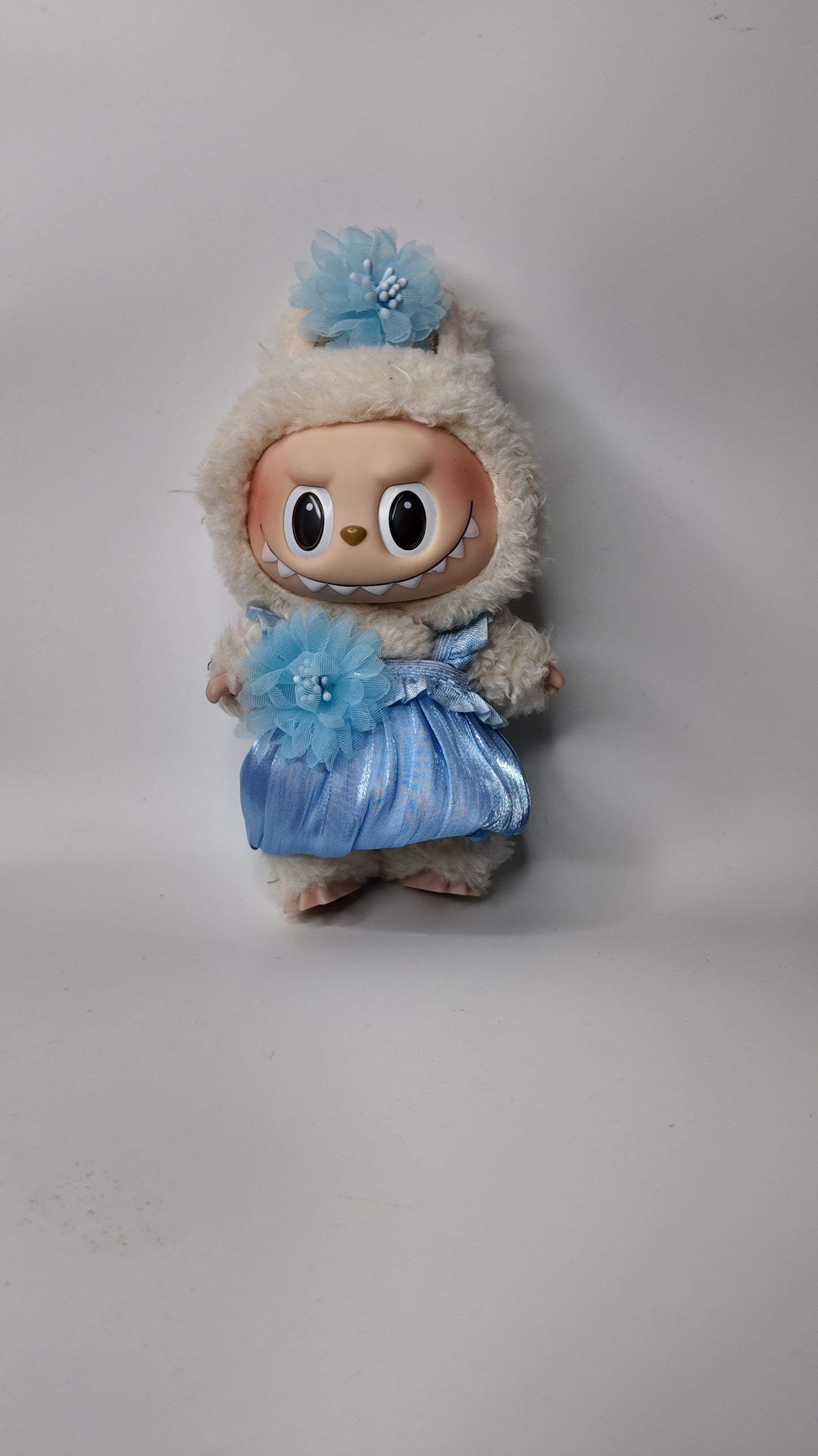 Doll Clothes fits Labu #117 Blue Bubble Dress with flower