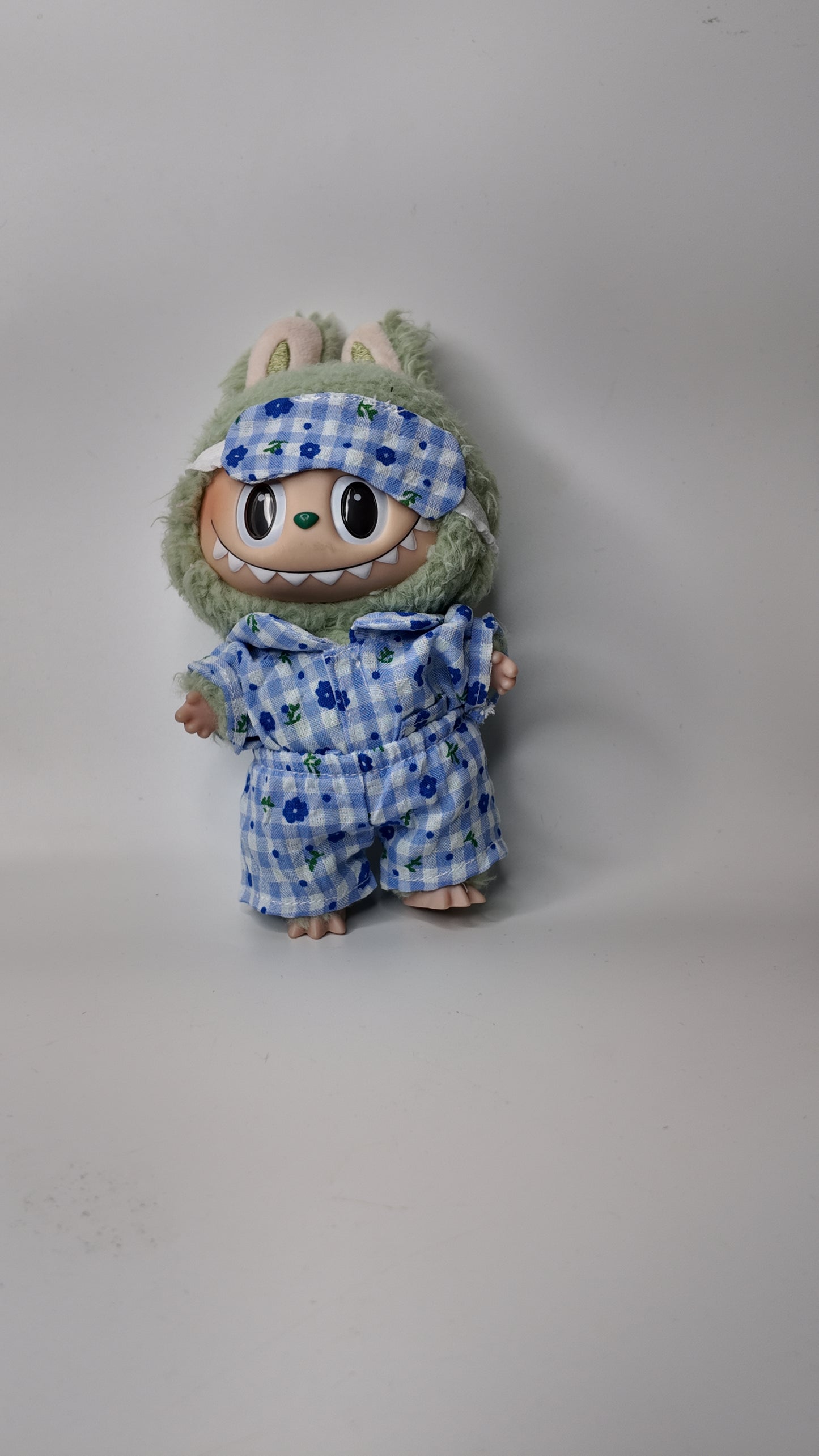 Doll Clothes fits Labu #115 Blue Plaid Sleep Outfit