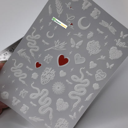 Snakes and Hearts Sticker Decal