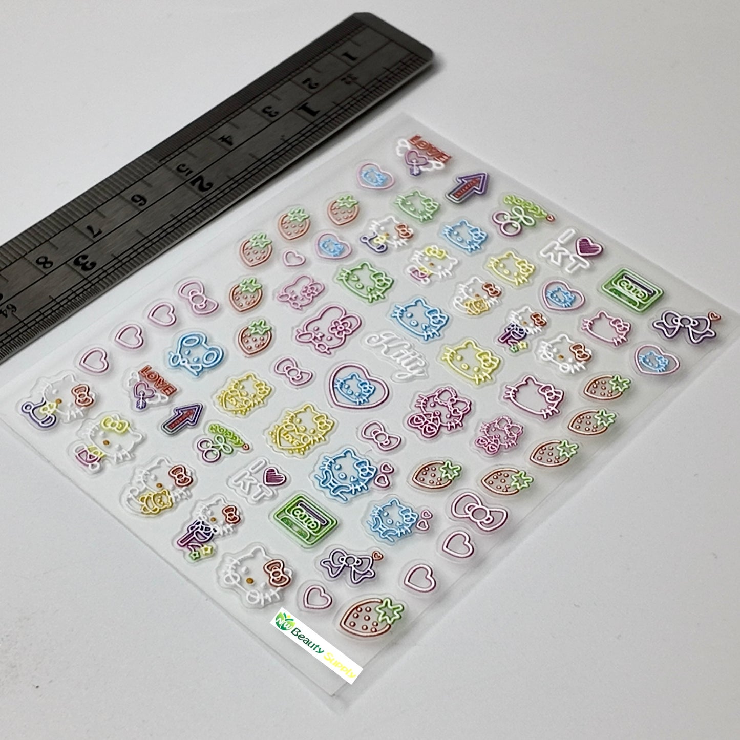 Colorful Hello Kitty Outline Sticker Decal