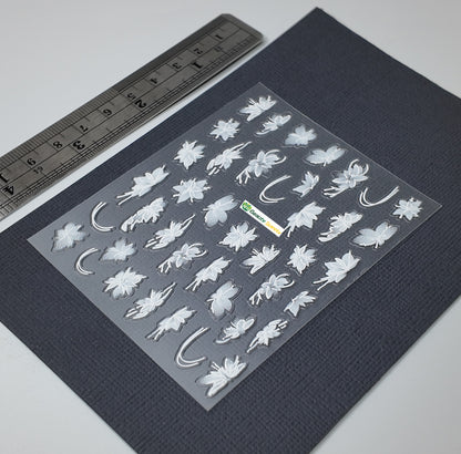 White Textured Flower Sticker Decal