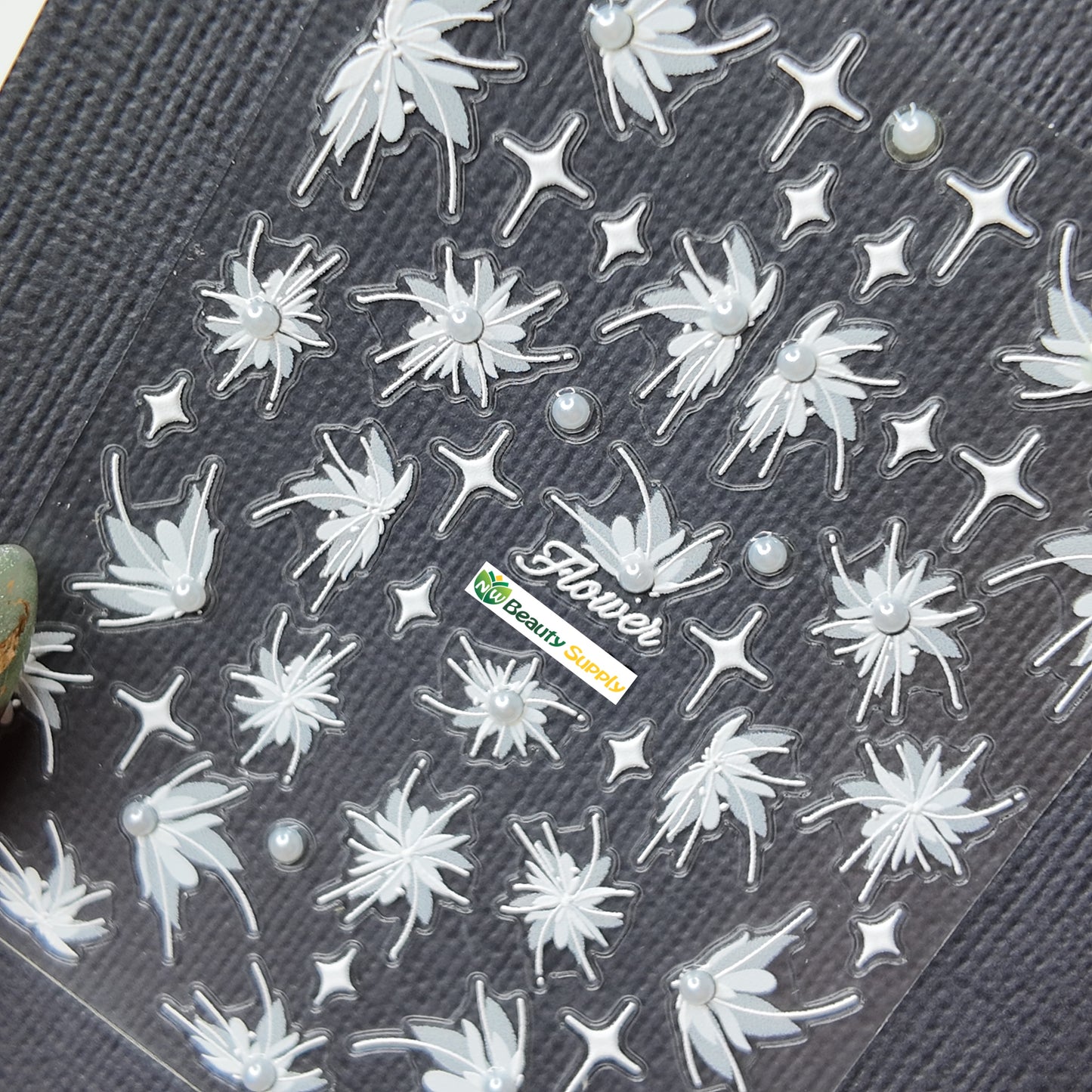 White Floral Butterfly Sticker Decal