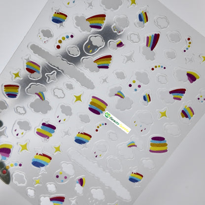 Colorful Rainbows and Clouds Sticker Decal
