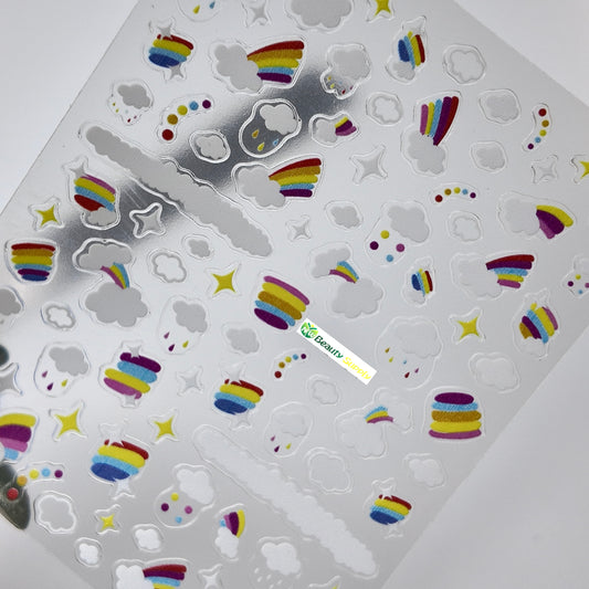 Colorful Rainbows and Clouds Sticker Decal