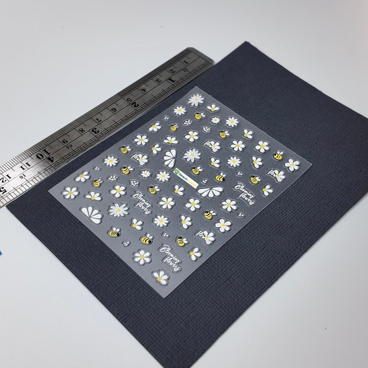 Bumble Bee and Flowers Sticker Decal