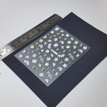 Bumble Bee and Flowers Sticker Decal