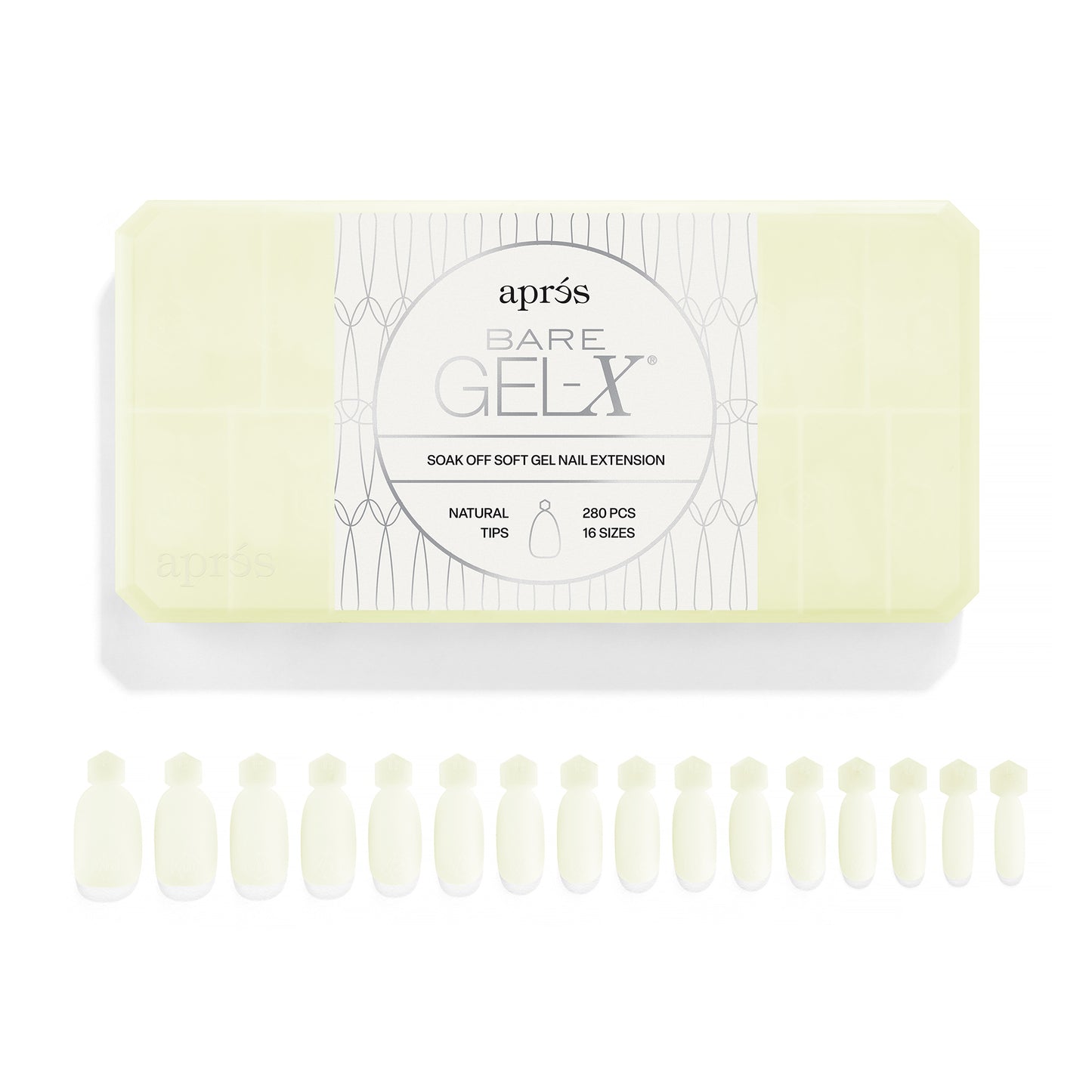 APRES BARE GEL-X® BOX OF TIPS (16 SIZES, 280PCS)