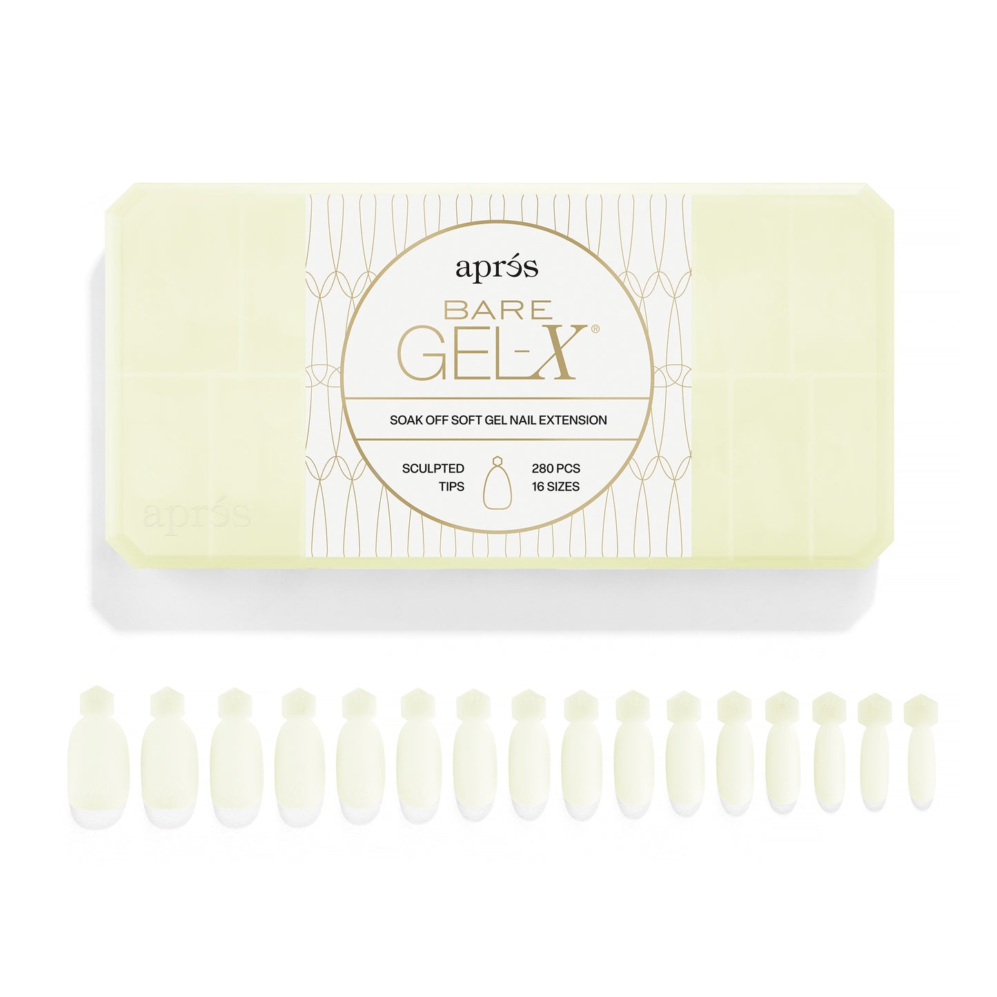 APRES BARE GEL-X® BOX OF TIPS (16 SIZES, 280PCS)