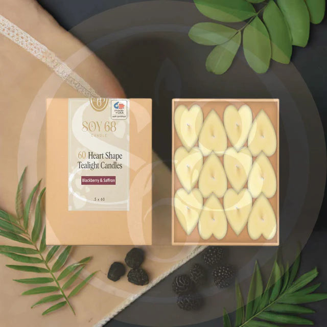 Soy 68 Heart Shaped Tealight Moisturizer Candle (60/box)
