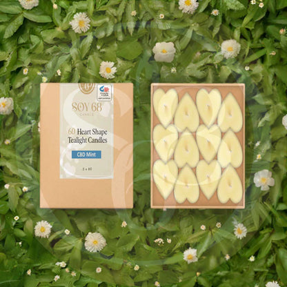 Soy 68 Heart Shaped Tealight Moisturizer Candle (60/box)