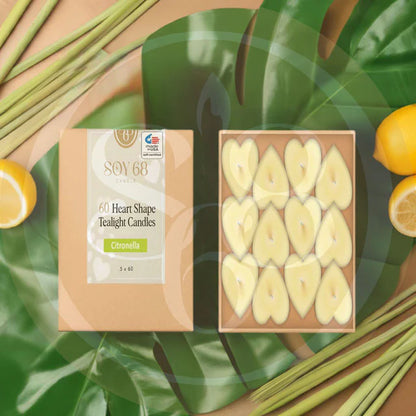 Soy 68 Heart Shaped Tealight Moisturizer Candle (60/box)