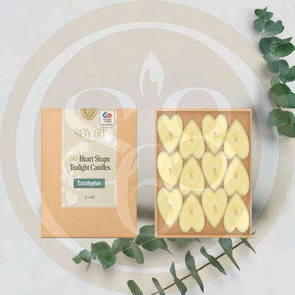 Soy 68 Heart Shaped Tealight Moisturizer Candle (60/box)