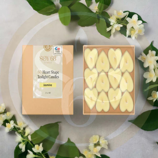 Soy 68 Heart Shaped Tealight Moisturizer Candle (60/box)
