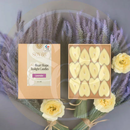 Soy 68 Heart Shaped Tealight Moisturizer Candle (60/box)