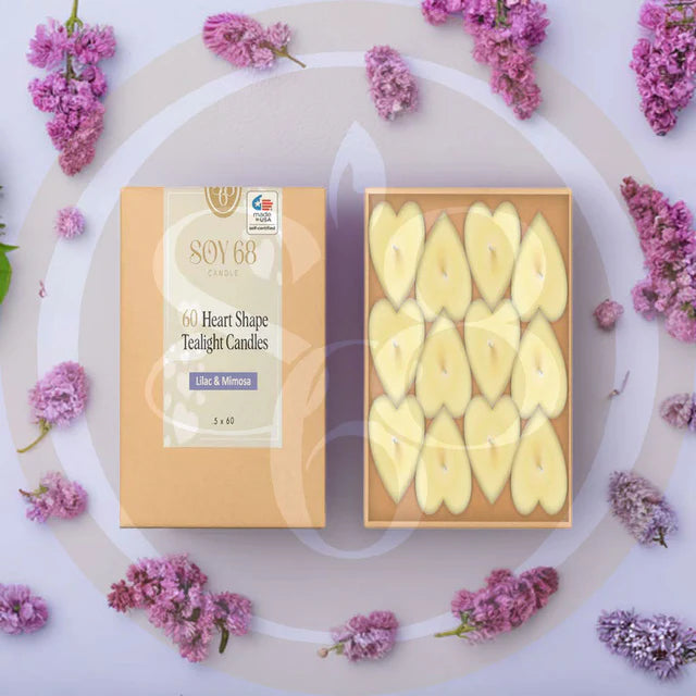 Soy 68 Heart Shaped Tealight Moisturizer Candle (60/box)