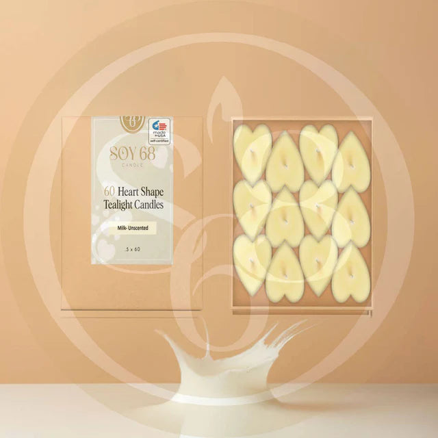 Soy 68 Heart Shaped Tealight Moisturizer Candle (60/box)