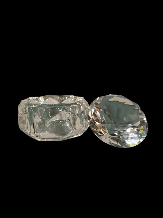 Glass liquid Jar Diamond Shape Lid