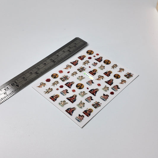 Mary and Cherub Sticker Decal