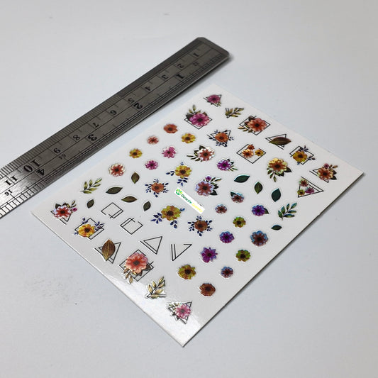 Flowers and Shape Outlines Sticker Decal