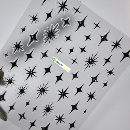Black Pointy Star Sticker Decal