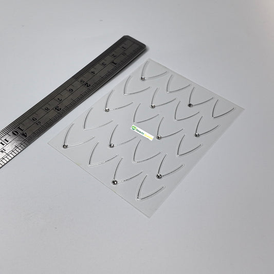 Silver French Line with Rhinestone Sticker Decal