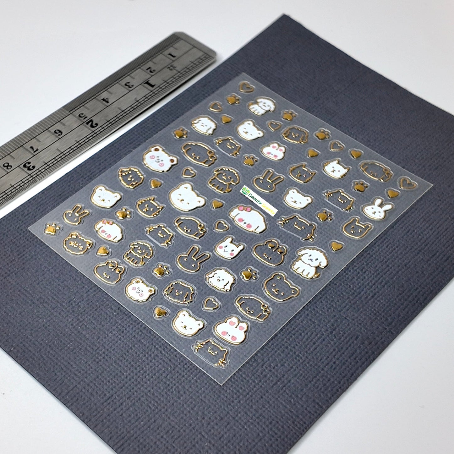 White and Gold Bear and Dog Sticker Decal