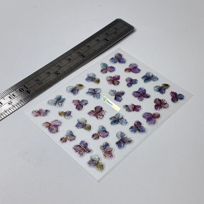 Water Color Flower with Gold Accents Sticker Decal