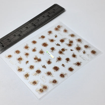 Gold Flowers and Words Sticker Decal