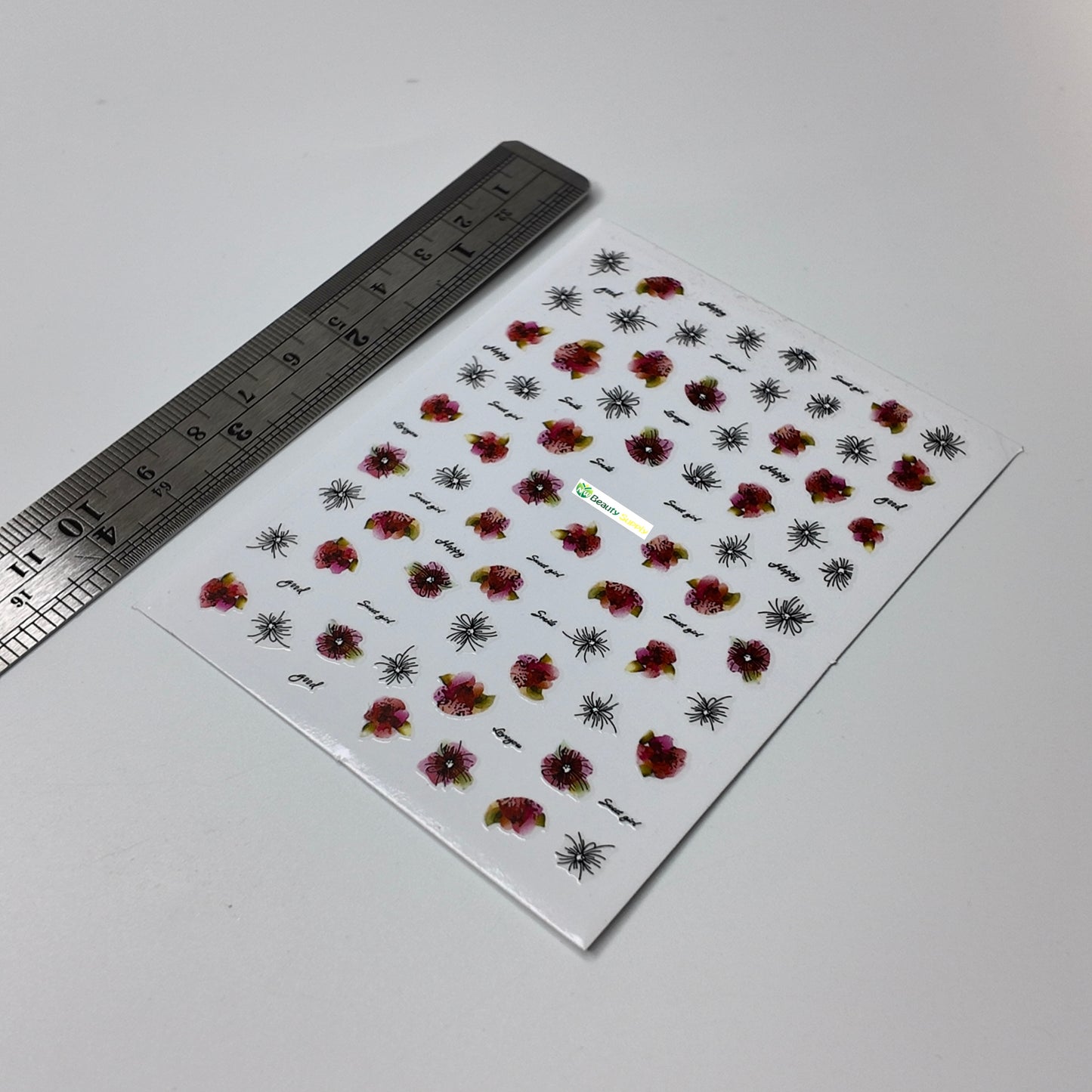 Red Flower with Words Sticker Decal