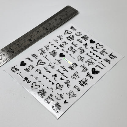 Hearts and Love Word Sticker Decal