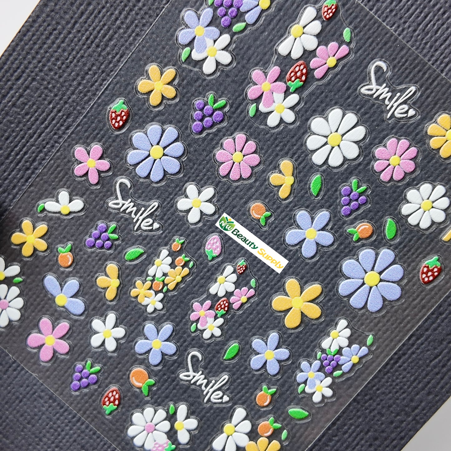 Pastel Daisy Flower with Fruits Sticker Decal