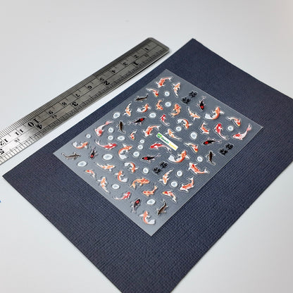 Orange and Black Koi Fish Sticker Decal