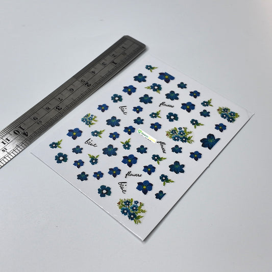 Blue Flower with Words Sticker Decal