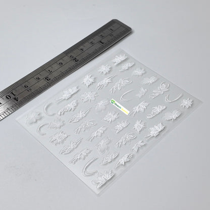 White Textured Flower Sticker Decal